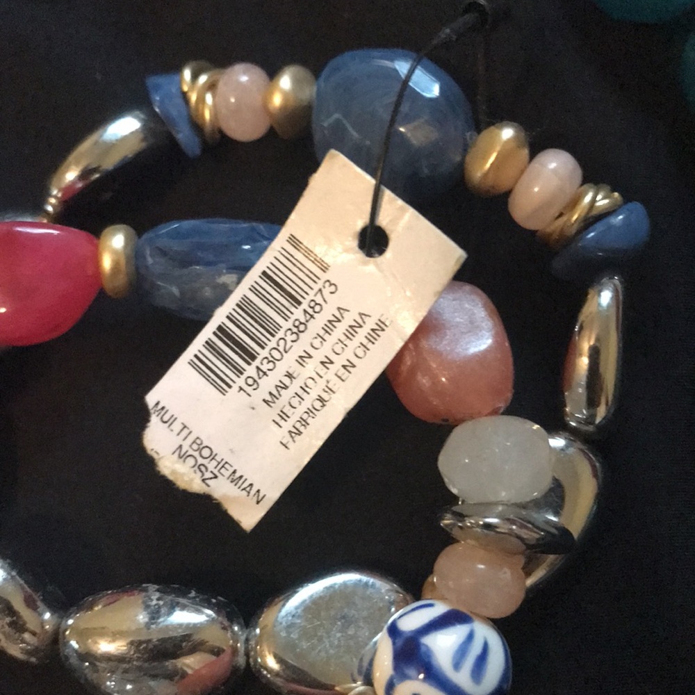 Chico’s Bracelet made of turquoise, blue , pink and silver accents